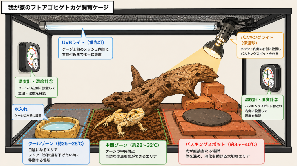 フトアゴ レイアウト 温度不足 温度管理